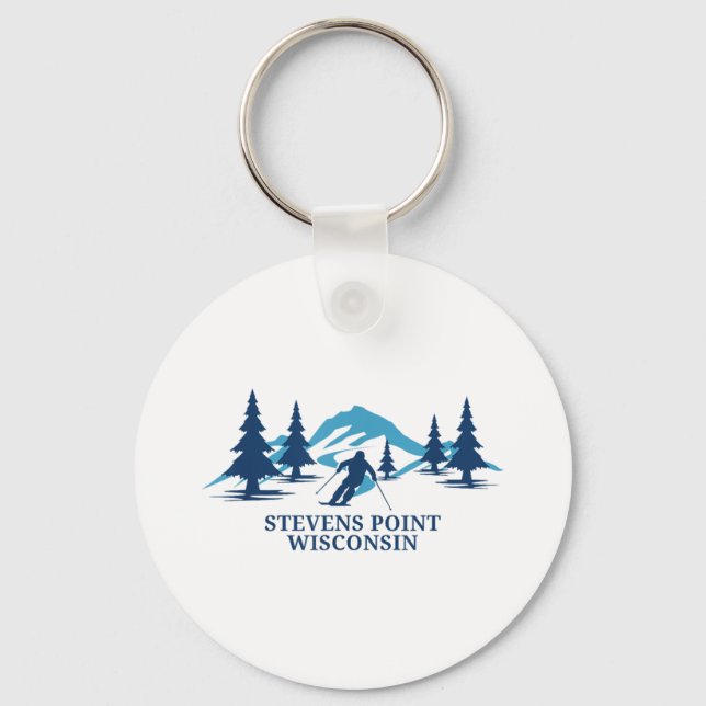 Chaveiro Stevens Point Wisconsin Ski Resort Skiier _1 (Frente)