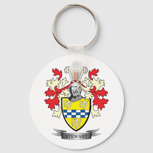 Chaveiro Stewart Family Crest Casaco de Armas (Frente)