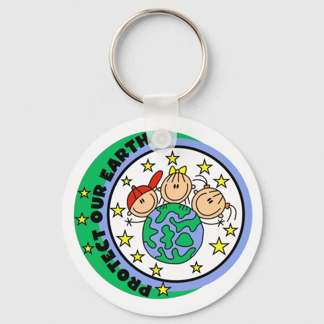 Chaveiro Stick Figure Proteja nossas camisetas e presentes  (Frente)