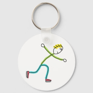 Chaveiro Stickman de Patinação no Gelo