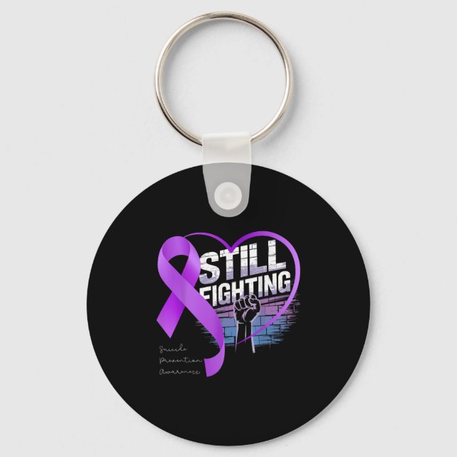 Chaveiro Still Fighting Suicide Prevention Awareness Purple (Frente)