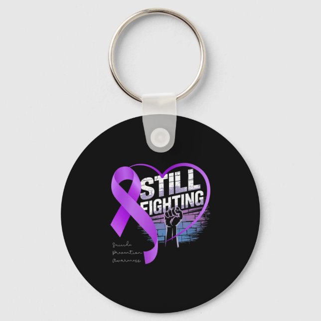 Chaveiro Still Fighting Suicide Prevention Awareness Purple (Frente)