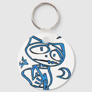 Chaveiro Stitchlip azul na estrada (super-herói do gato)