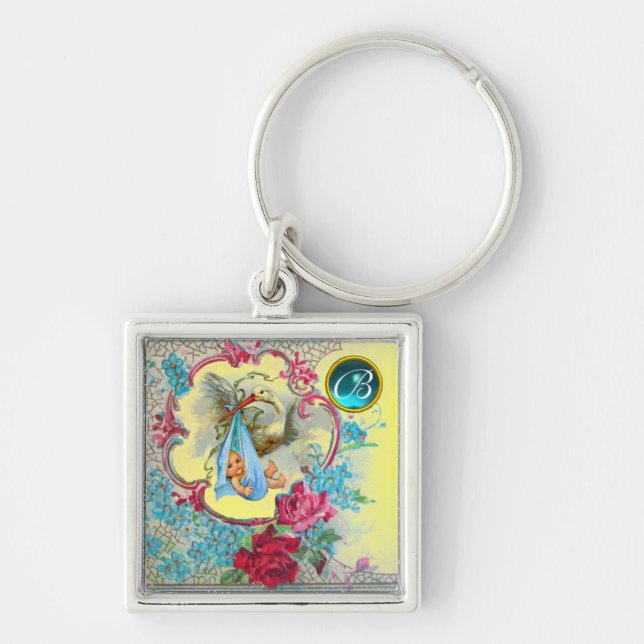 CHAVEIRO STORY BABY CHÁ GEM MONOGRAM (Frente)