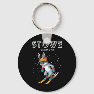 Chaveiro Stowe Vermont - Coelho de Esqui Engraçado