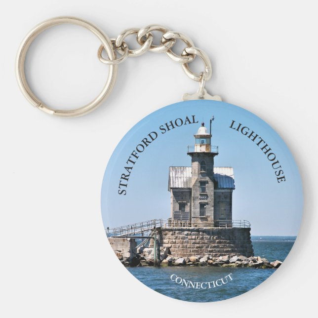 Chaveiro Stratford Shoal Lighthouse CT Round Keyring (Frente)