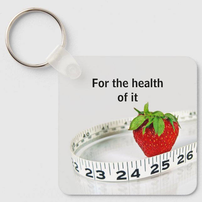 Chaveiro Strawberry and Tape Measure With Quote (Frente)