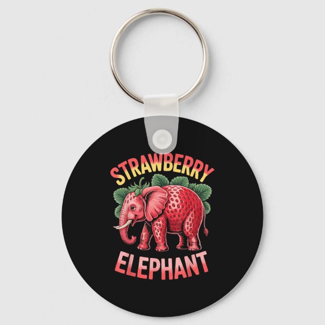 Chaveiro Strawberry Elephant Cute Meme Kids Italian Brainro (Frente)