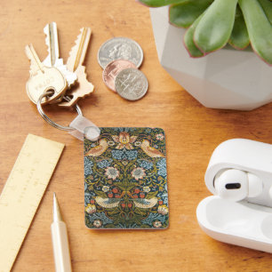 Chaveiro Strawberry Theves por William Morris, Vintage Art