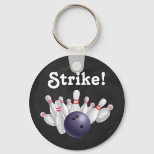 Chaveiro Strike! Bola de boliche Roxa com Cadeia de Chave P