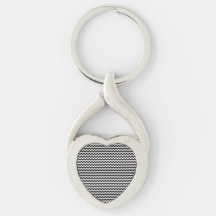 Chaveiro Stripe Chevron Preto e Branco