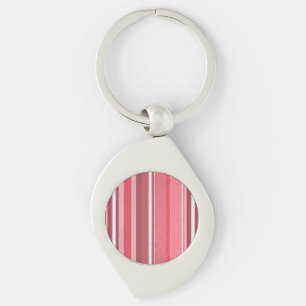 Chaveiro Stripe rosa e branco