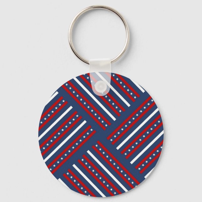 Chaveiro Stripes de Padrão Patriótico (Frente)