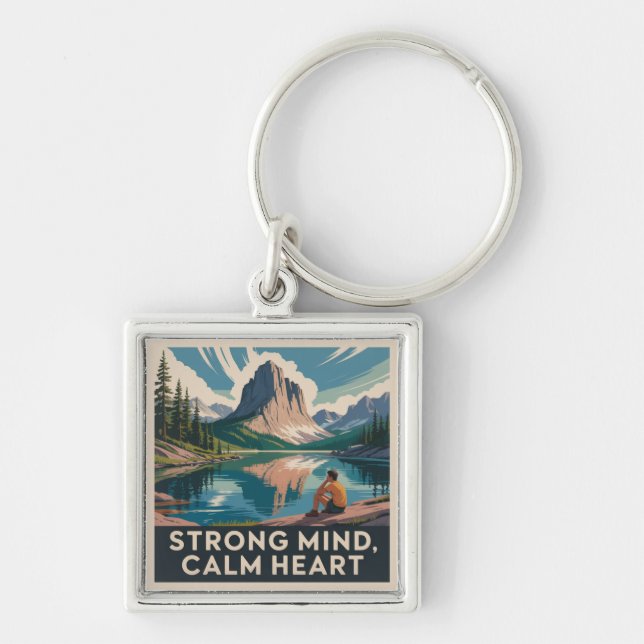 Chaveiro Strong Mind, Calm Heart (Frente)