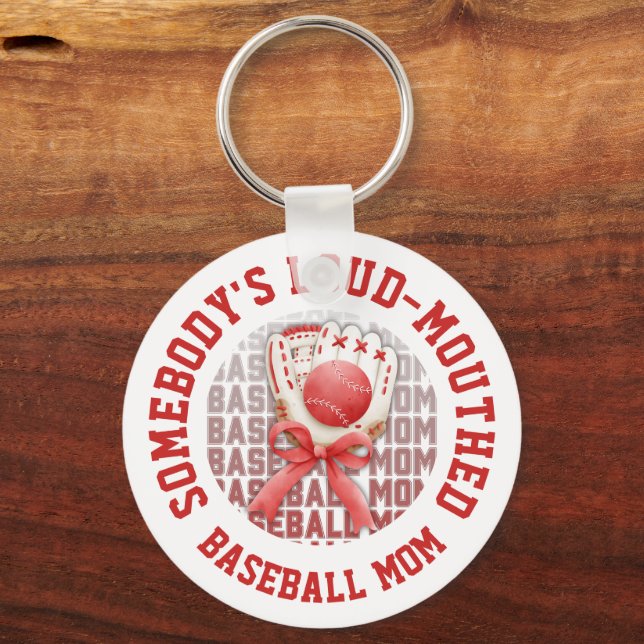 Chaveiro Stylish Fun LOUD-MOUTHED BASEBALL MOM (Frente)