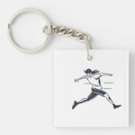 Chaveiro Stylized Silhouette of a Person Running Fast