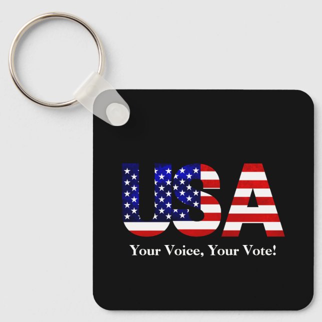 Chaveiro Sua Voz Sua Política Eleitoral Estado EUA (Frente)