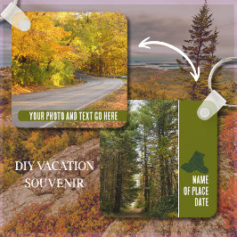 Chaveiro Suas próprias fotos e texto fora de casa roubando