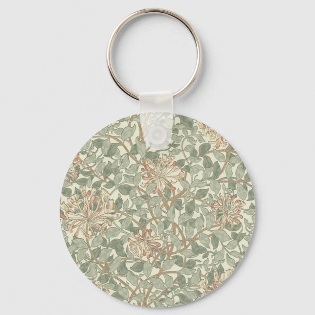 Chaveiro Suave Verde Vintage William Morris Honeysuckle (Frente)