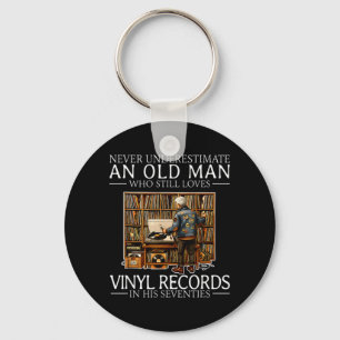 Chaveiro Subestimar um homem velho que ama discos de vinil
