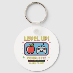 Chaveiro Subiu para o 8º Ano Desbloqueado Gamer Divertido