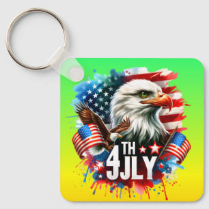 Chaveiro Sublimação da Águia Patriótica Americana-61905