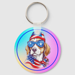 Chaveiro Sublimação de Cachorro de 4 de Julho-66361