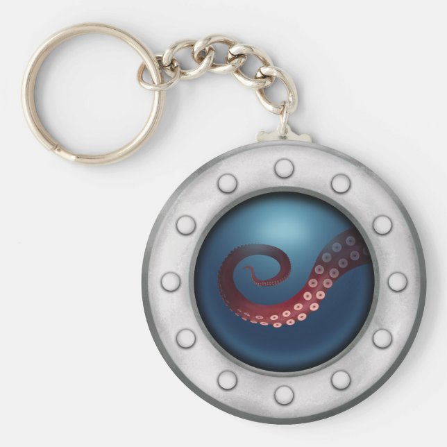Chaveiro Submarine Porthole Deep Sea Creature Steampunk (Frente)