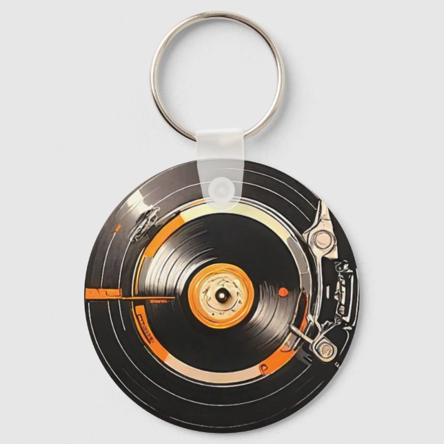Chaveiro Submergir na Nostalgia com nosso Vinil Retro (Frente)