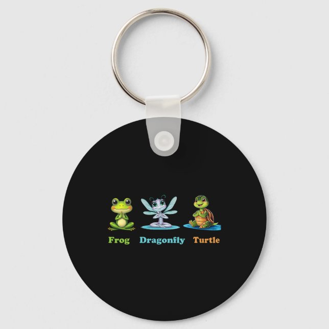 Chaveiro Subtle Political Humor Frog Dragonfly Turtle Yoga  (Frente)