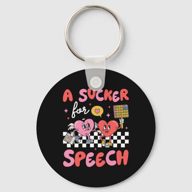 Chaveiro Sucker For Speech Therapy Slp Heart Loving Valenti (Frente)