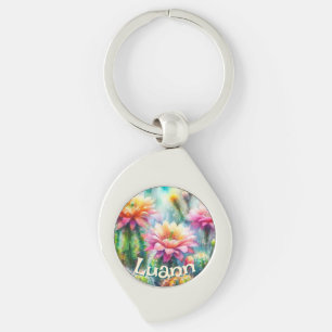 Chaveiro Suculentas Cactáceas Floridas Personalizadas em Aq