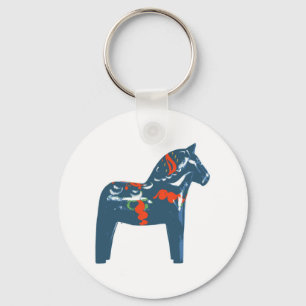Chaveiro Suecia de Arte Moderna Azul Dala Horse