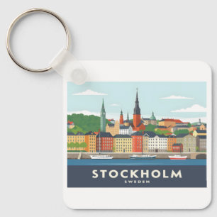 Chaveiro Suecia Estocolmo Gamla Stan Pastel