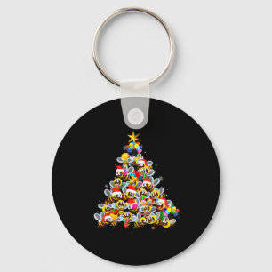 Chaveiro Suéter De Natal Da Árvore Das Abelhas Para Amantes