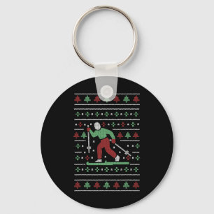 Chaveiro Suéter de Natal Feio de Esqui de Natal Meme de Esq