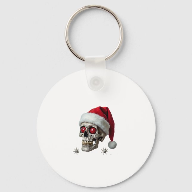 Chaveiro Sugar Skull with Santa Hat Tee Christmas Pajama Xm (Frente)