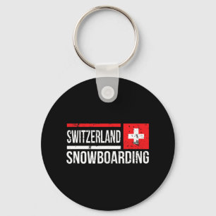 Chaveiro Suiça Snowboard Swiss Flag Race Halfpipe