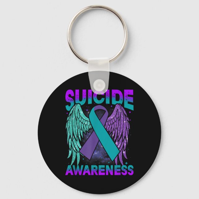 Chaveiro Suicide Awareness Clothing Wings Ribbon Suicide Pr (Frente)