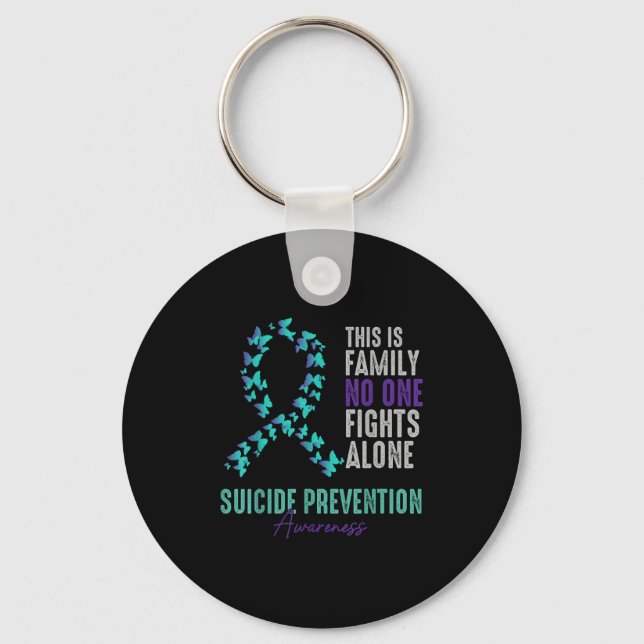 Chaveiro Suicide Prevention Awareness Butterfly Teal Purple (Frente)