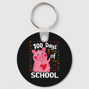 Chaveiro Suíno Rosa Bonito Com Coração 100 Dias De Escola 1