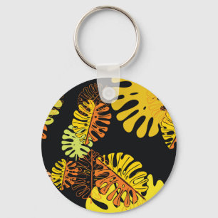 Chaveiro Summer Tropical Leaves Vintage Design