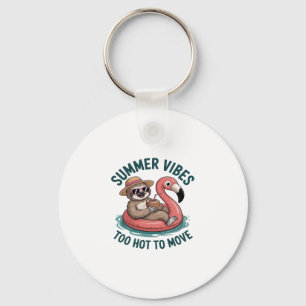 Chaveiro Summer Vibes Sloth Engraçado Pregado
