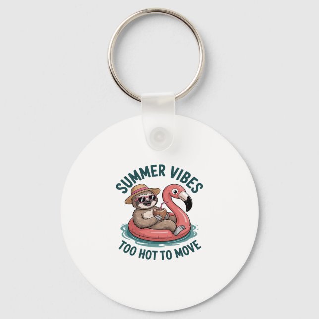 Chaveiro Summer Vibes Sloth Engraçado Pregado (Frente)