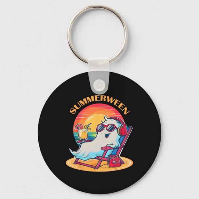 Chaveiro SummerEntre Cute Spooky Summer Ghost Halloween Lov (Frente)