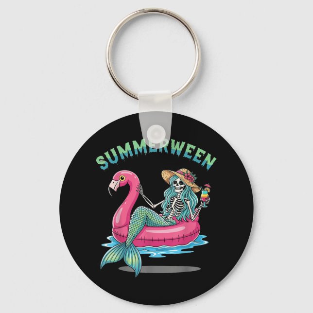 Chaveiro Summerentre Sereid Skeleton Flamingo Float Hallowe (Frente)