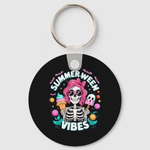 Chaveiro Summerween Vibes Skeleton Spooky Vacation Hallowee