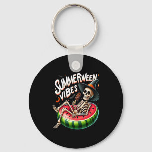 Chaveiro Summerween Vibes Spookey Skeleton Halloween Beach 