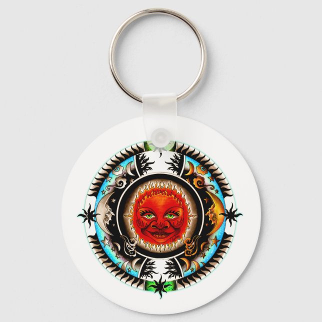 Chaveiro Sun E Moon Space Mandala (Frente)