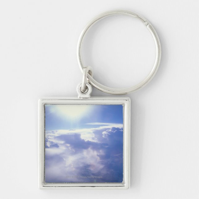 Chaveiro Sun que shinning através das nuvens (Frente)